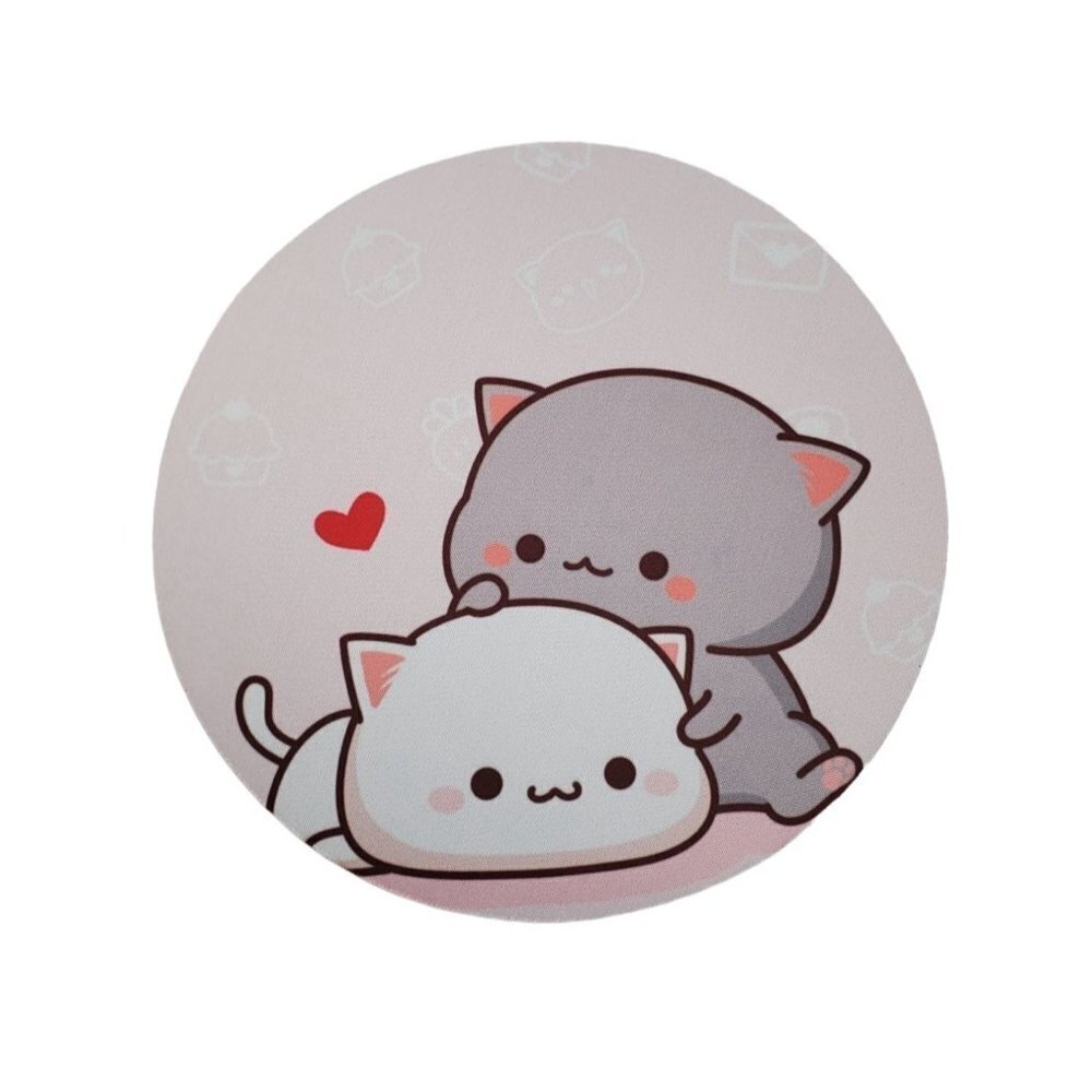 Goma Peach Cats Gaming Mousepad Round